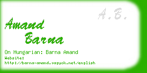 amand barna business card